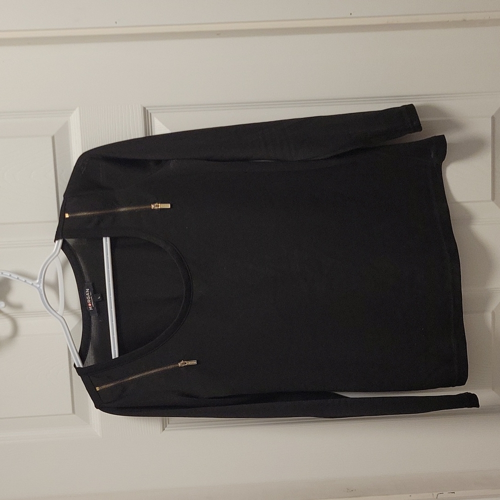 Black Sweater with gold zippers